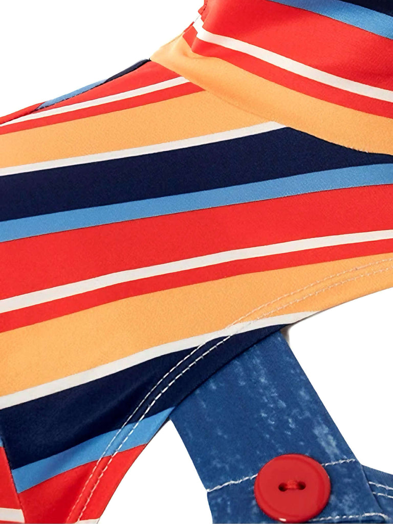 Collant a righe per Halloween multicolore anni '70