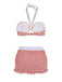 Set Bikini plaid scollo all'americana rosso anni '40