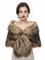 Scialli vintage in pelliccia sintetica marrone