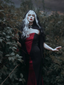 2PCS Abito a sirena e cappotto trasparente Halloween anni '30