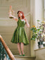 Abito farfalla spalle scoperte verde anni '50