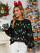 Maglione lavorato a maglia con luci di Natale nero anni '60