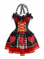 Costume da regina di cuori con paillettes Halloween anni '70