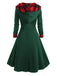 Abito a quadri patchwork con cappuccio arancione anni '50