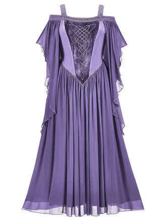 Abito in velluto a rete con spalle scoperte anni '50