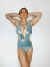 Costumi intero perla e brillantini blu anni '30