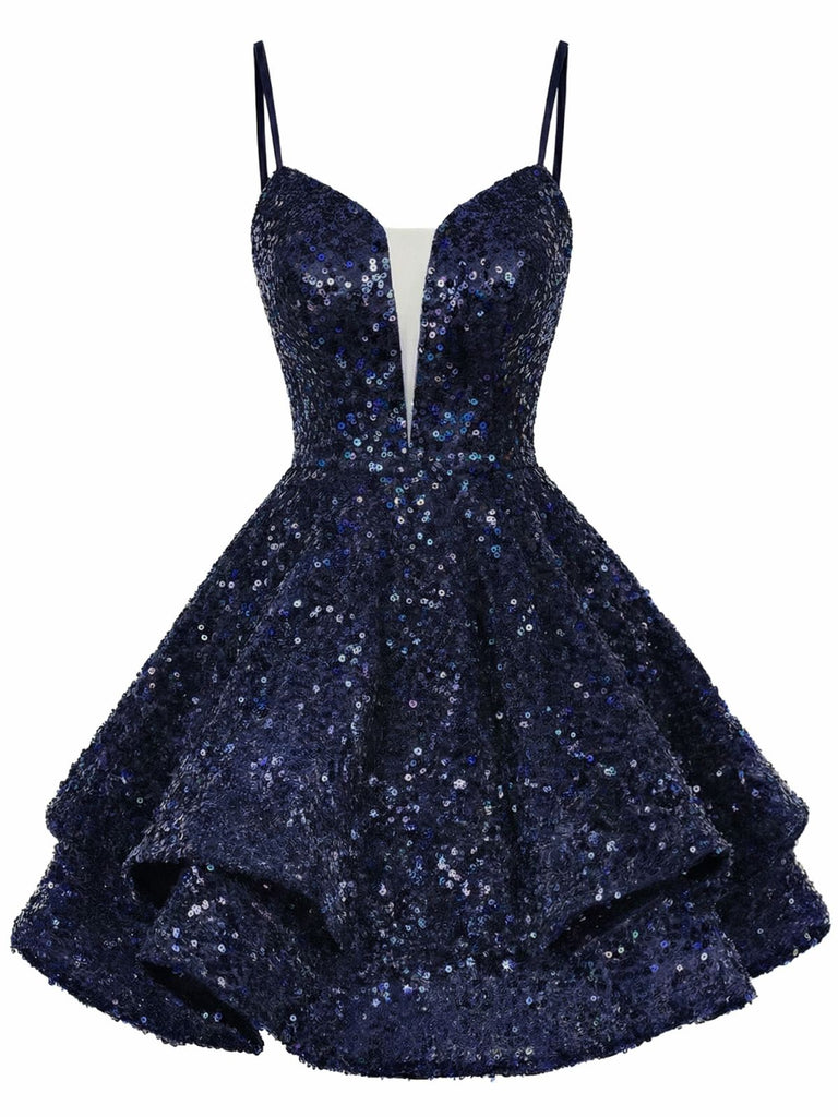 Mini abito da festa con scollo a V profondo e lacci rosso anni '50