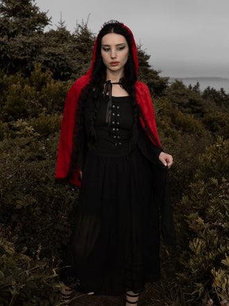 Abito con spalline trasparenti da strega Halloween anni '50