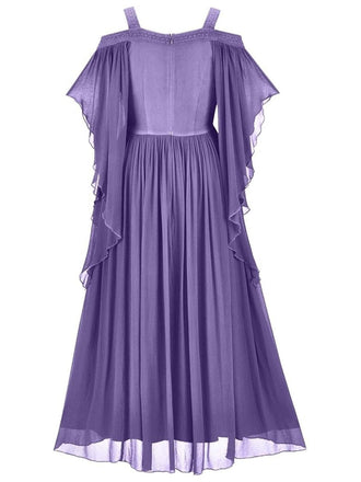 Abito in velluto a rete con spalle scoperte anni '50