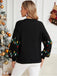 Maglione lavorato a maglia con luci di Natale nero anni '60