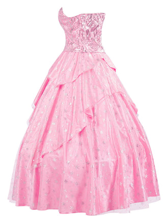 Top con paillettes Wicked e gonna a rete a ruota rosa anni '70