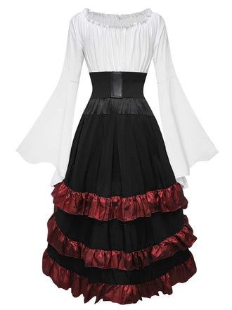 2PCS Set di costumi da pirata con volant Halloween anni '80