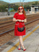 Abito con finte tasche rosso anni '60