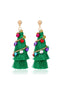 Orecchini con nappe a forma di albero di Natale colorato