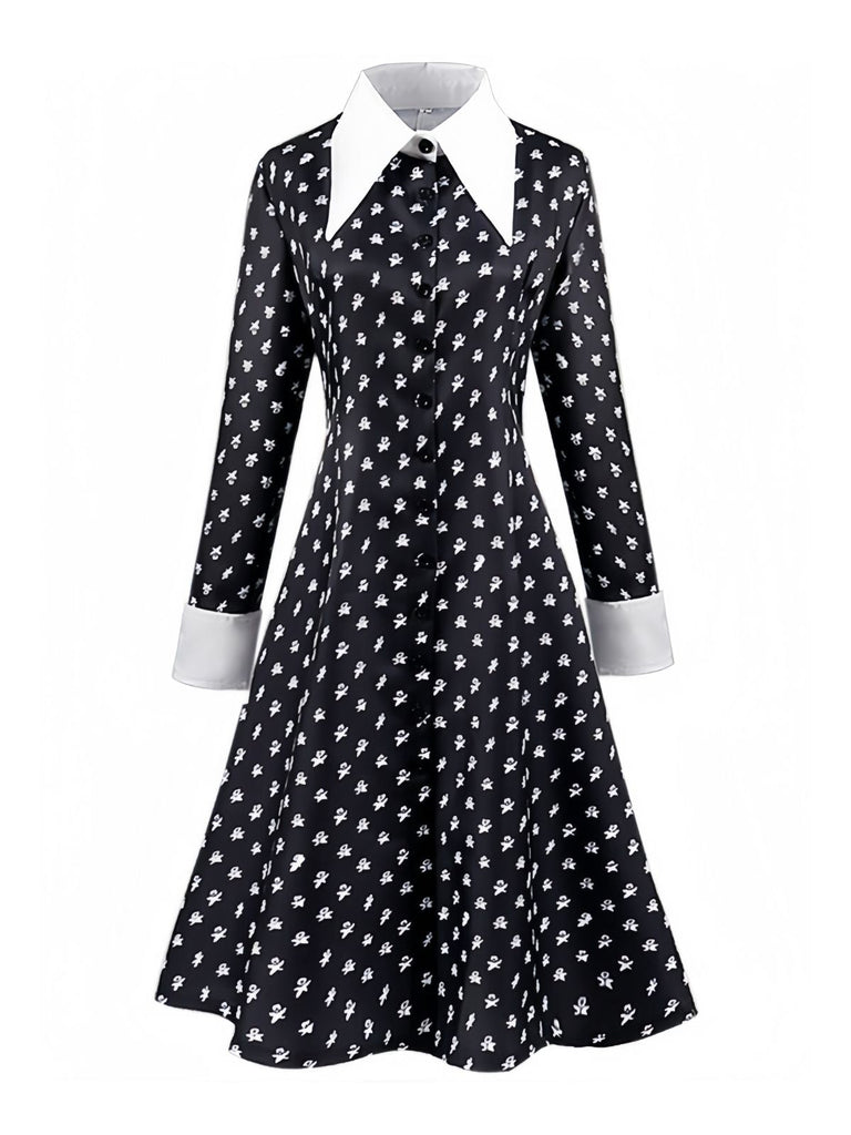 [Prevendita] Abito stile Mercoledì Addams nero anni '40