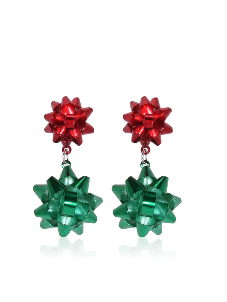 Orecchini con nappe a forma di albero di Natale colorato