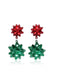 Orecchini con nappe a forma di albero di Natale colorato
