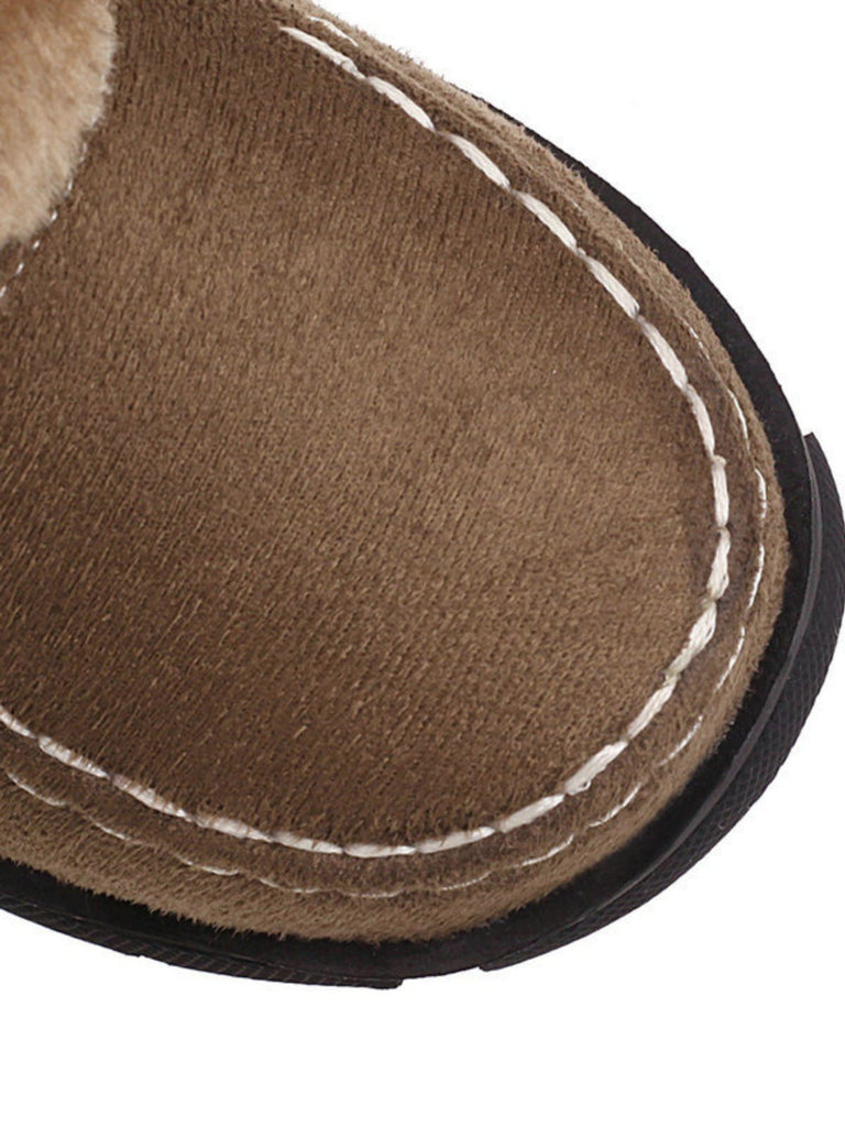 Stivali da neve invernali con pompon in pelliccia sintetica