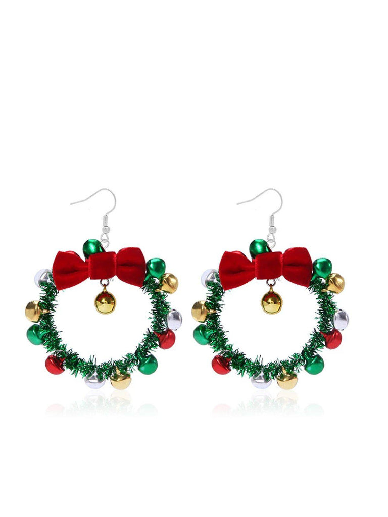 Orecchini con nappe a forma di albero di Natale colorato