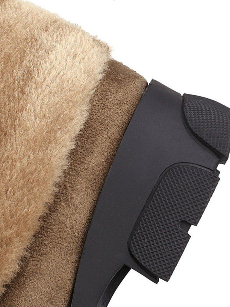 Stivali da neve invernali con pompon in pelliccia sintetica