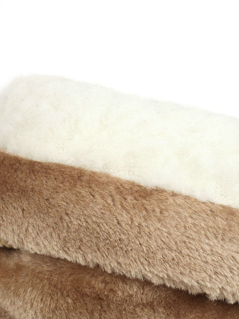 Stivali da neve invernali con pompon in pelliccia sintetica