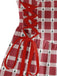 Abito a righe con lacci e bastoncino di zucchero natalizio rosso anni '50
