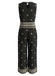 Completo 2 Pezzi Top Bohémien Collo Tondo e Pantaloni Nero Anni '70