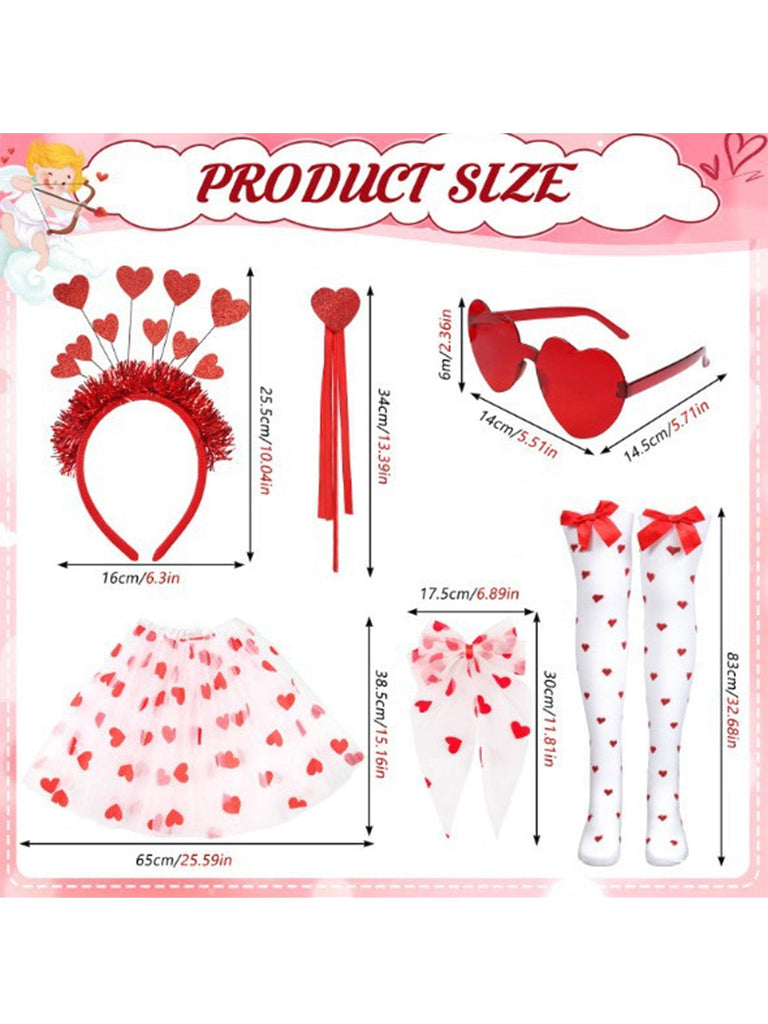 Set di accessori per costumi a forma di cuore San Valentino