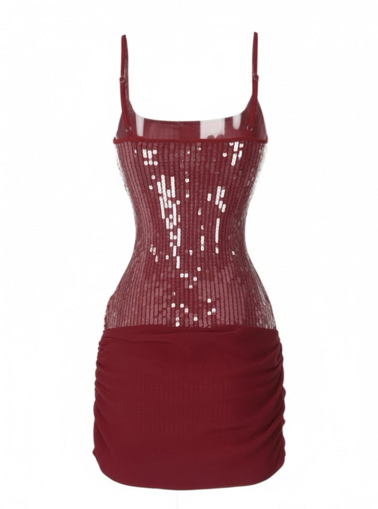 Mini abito con paillettes patchwork spalline sottilianni '80