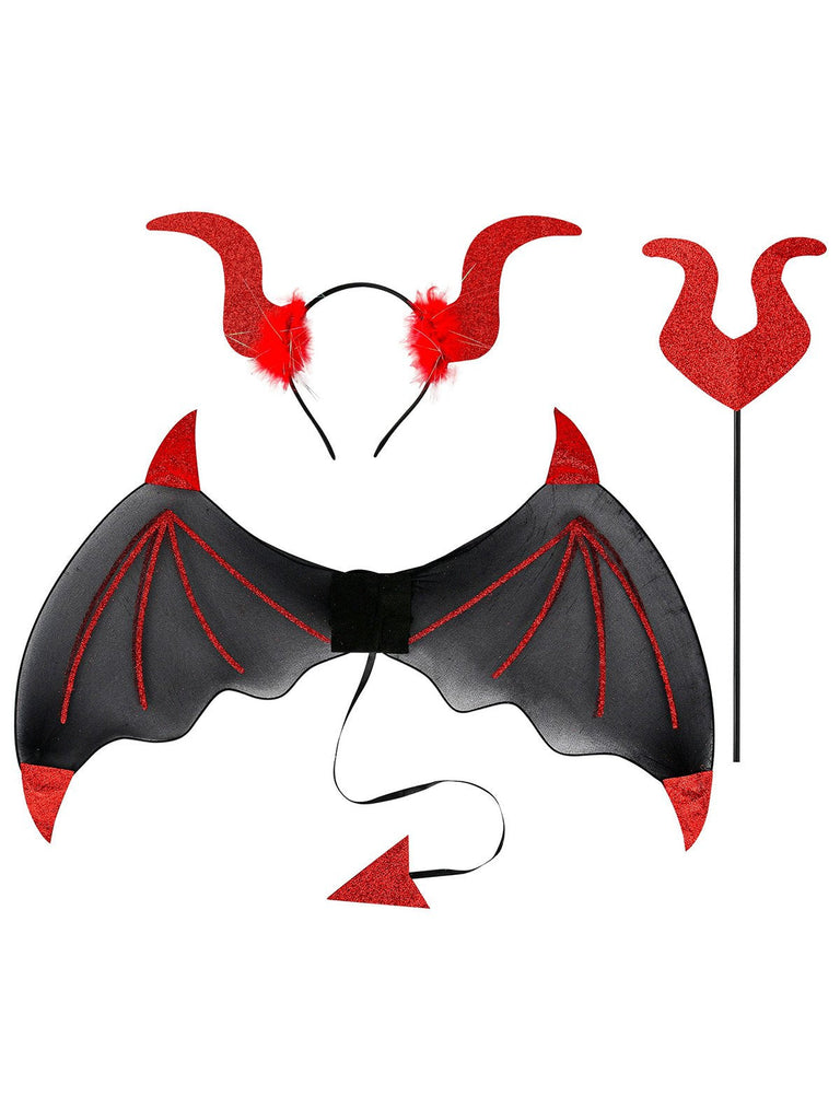 3PCS Ali di pipistrello e bacchetta e cerchietto Halloween