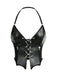 Corsetto gotico con coulisse e catena a croce nero anni '80