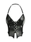 Corsetto gotico con coulisse e catena a croce nero anni '80