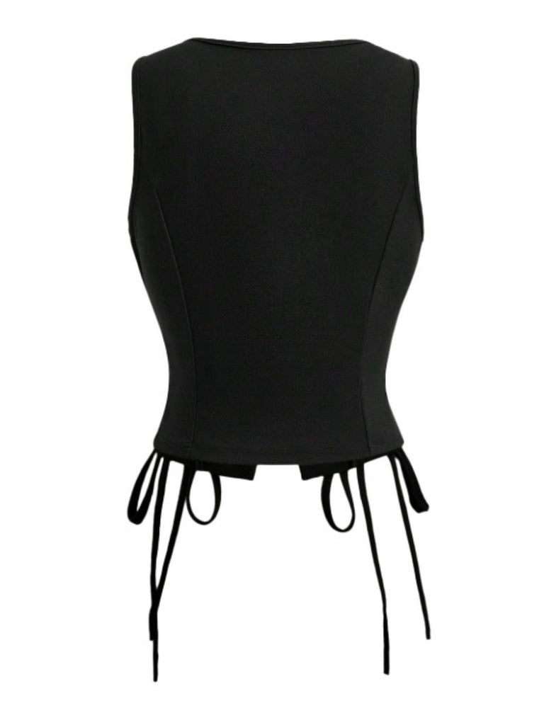 Gilet con scollo a V e cintura annodata in vita anni '70