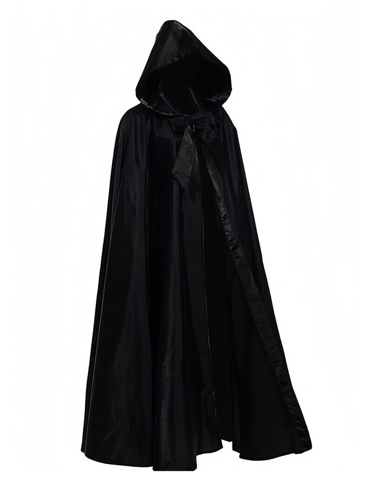Mantello con cappuccio e cravatta solida Halloween