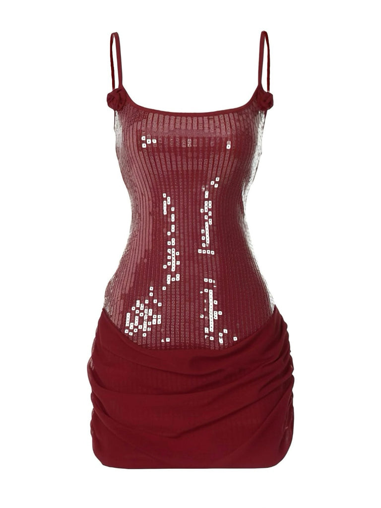 Mini abito con paillettes patchwork spalline sottilianni '80