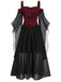 Abito con spalline trasparenti da strega Halloween anni '50