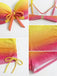 Set Bikini Anni '60 Sfumato con Lacci e Pantaloncini