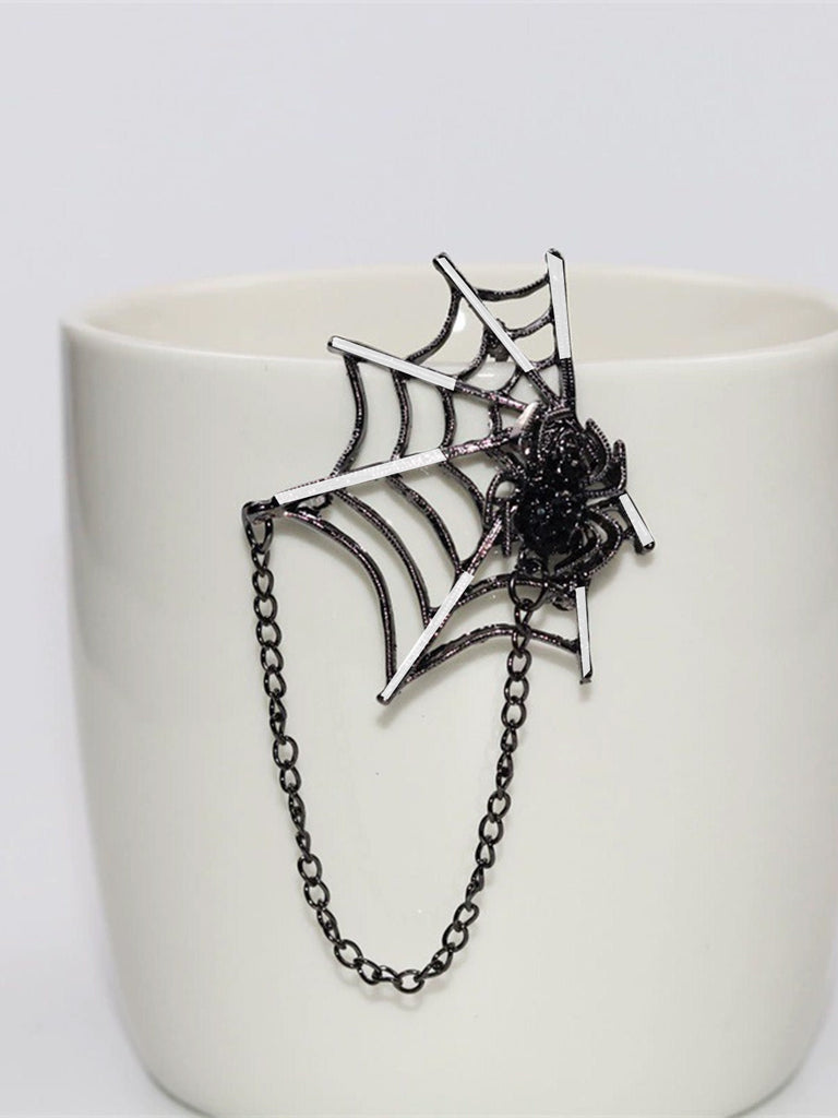 Spilla gotica a forma di ragnatela di diamanti Halloween