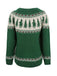 Maglione Fair Isle con albero di Natale verde anni '80