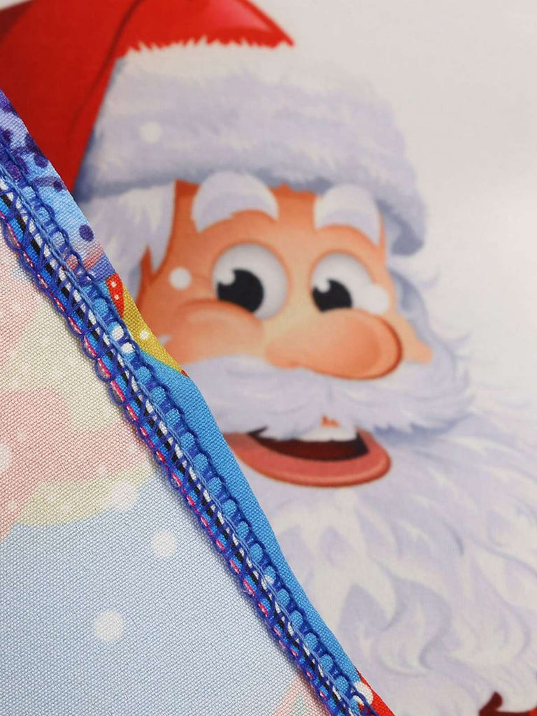 Abito a ruota fiocco di neve di Babbo Natale anni '50