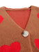 Cardigan in maglia con stampa a cuore per San Valentino anni '50