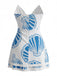 2PCS Top Anni '70 Boho Bandeau con Conchiglie e Pantaloncini
