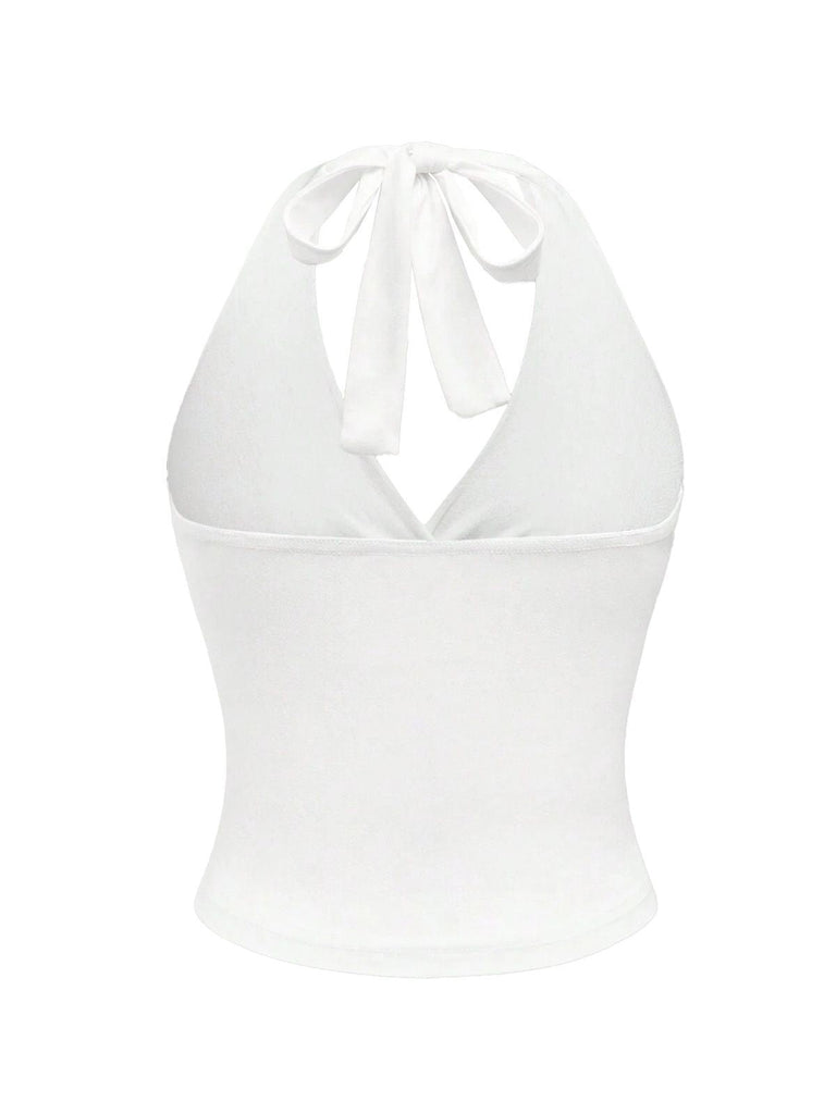 Top anni '80 con scollo all'americana e leopardata