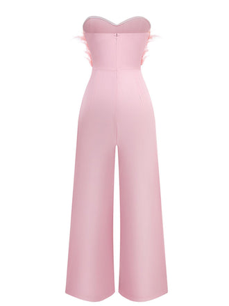 Tuta lunga in piuma senza spalline anni '70