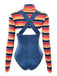 Collant a righe per Halloween multicolore anni '70