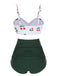 2PCS Set bikini con spalline a ciliegia anni '50