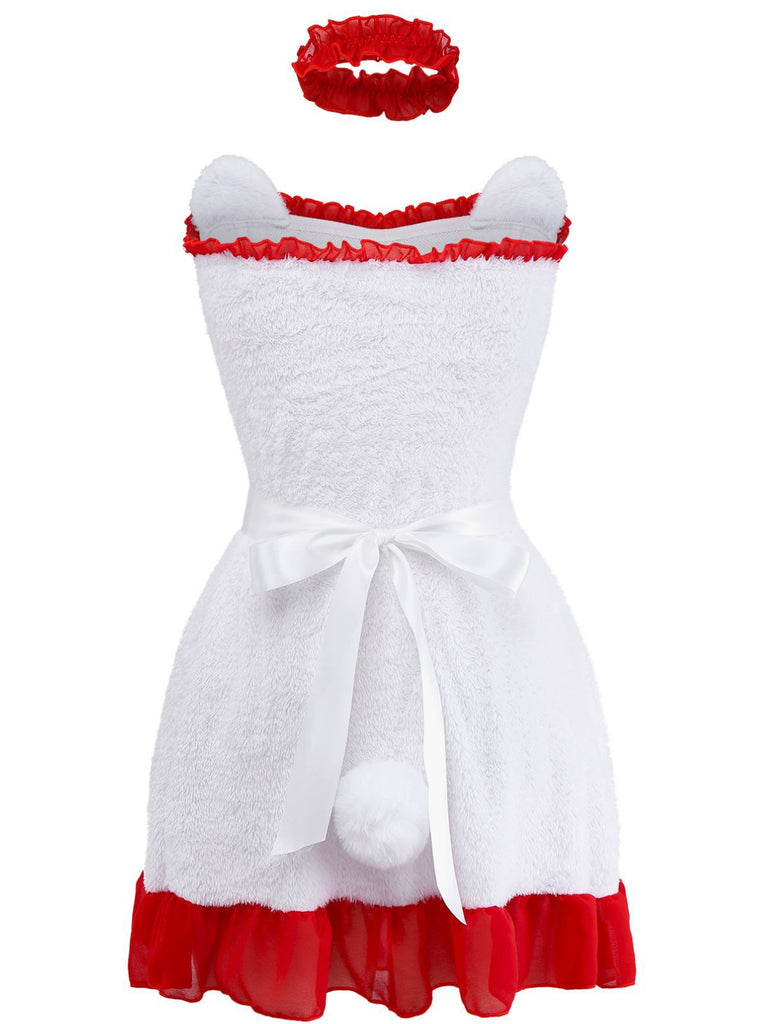 Camicia da notte con fiocco e coda soffice a coniglietto anni '60