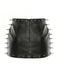 Minigonna gotico punk in pelle con punte nero anni '70