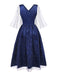 Abito in tulle da strega stellata Halloween blu anni '70