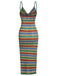 Abito boho a righe con lacci colorate anni '70